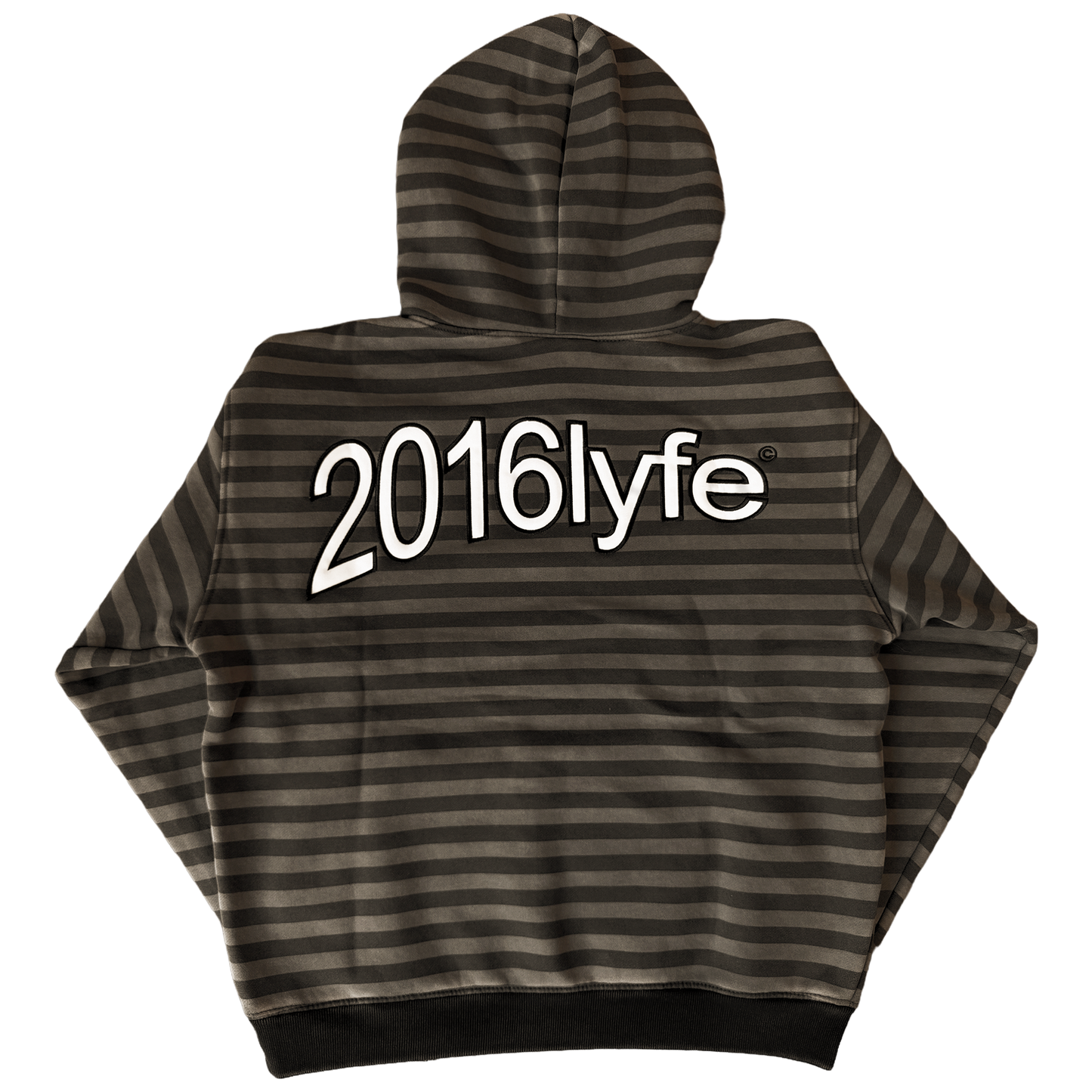 ✶ WARPED LOGO STRIPED HOODIE ✶ [EMBROIDERED] BROWN