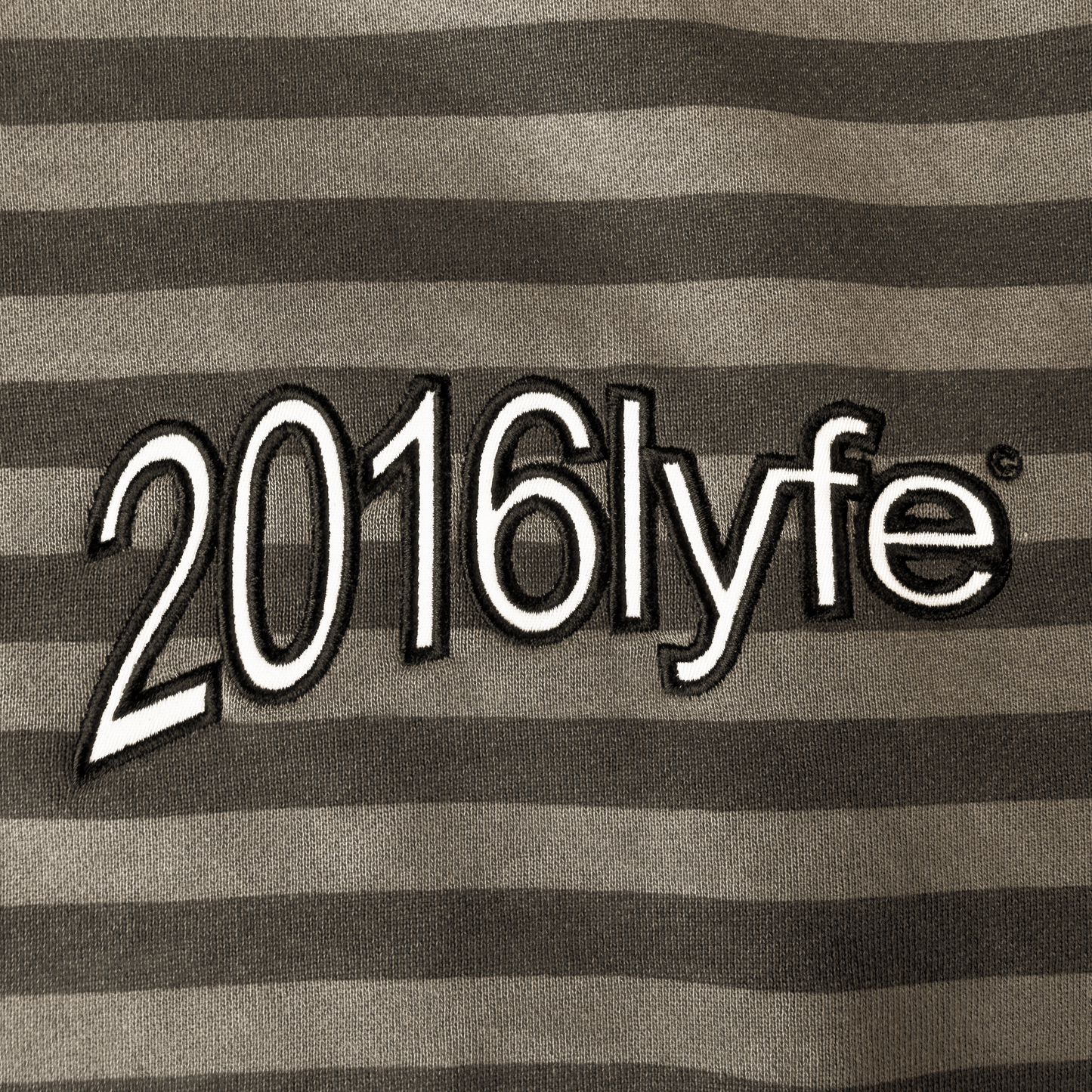 ✶ WARPED LOGO STRIPED HOODIE ✶ [EMBROIDERED] BROWN