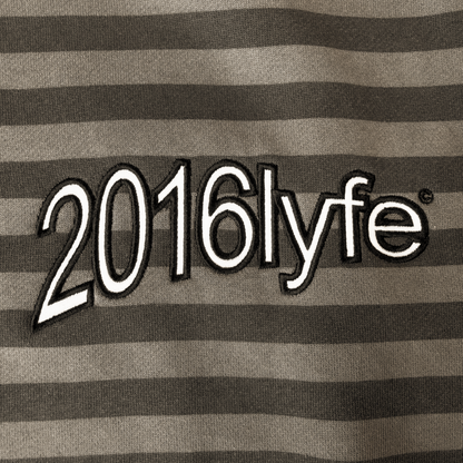 ✶ WARPED LOGO STRIPED HOODIE ✶ [EMBROIDERED] BROWN